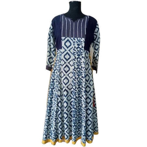 Ladies Printed Kurti - Cotton Fabric, Available in Size S-XXL, Blue Color | Machine Washable, Anti-Shrink, Easy to Clean, Perfect for Casual Wear
