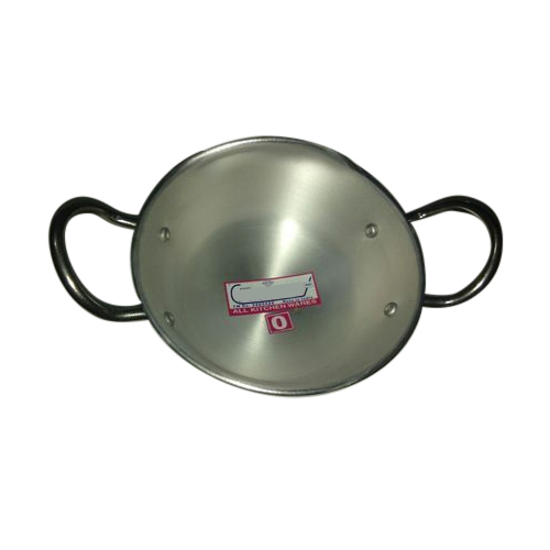 Lightweight Polished Corrosion Resistant Iron Kadai For Cooking, 1 Kilogram, 5 Mm Thick - Durable Heavy-Duty Aluminum, Induction Bottom for Even Heat Distribution