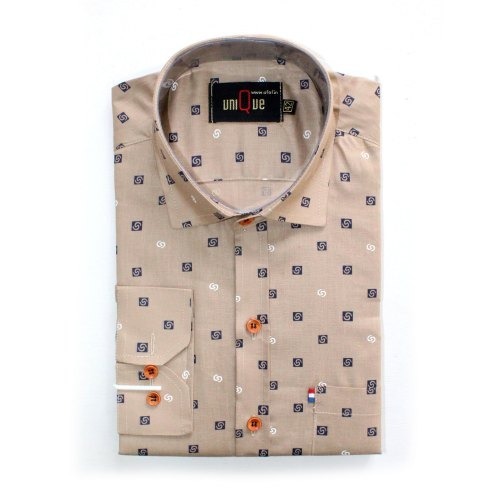 Mens Printed Pure Cotton Shirt - Cotton M/L Size Baby Pink Color | Classic Collar Soft Fabric Breathable Full Sleeves Timeless Style