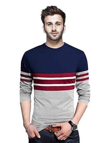 New Stylish Trendy Slim Fit And Full Sleeve Casual Men'S Round Neck Full Sleeves T-Shirt