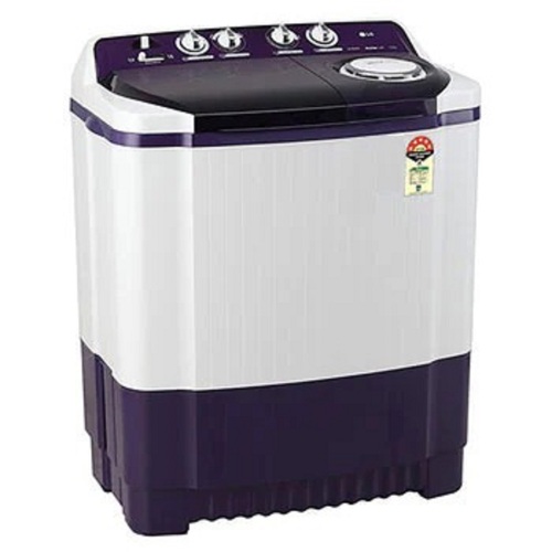 LG Semi-Automatic Washing Machine - 7.5 Kg Capacity, White & Purple Plastic Body | Smart Diagnosis System, Deep & Wide Drum for Large Loads
