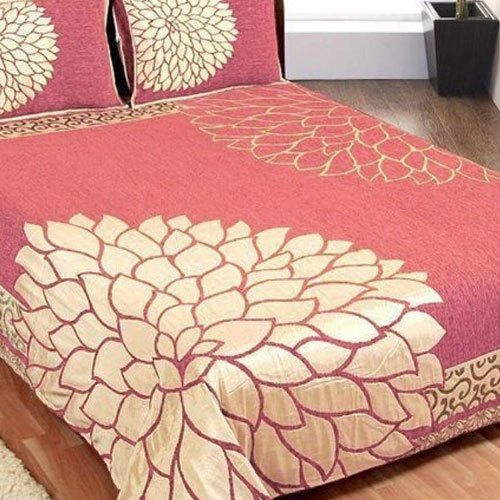 Pink Printed Pattern Designer Cotton Bed Sheet