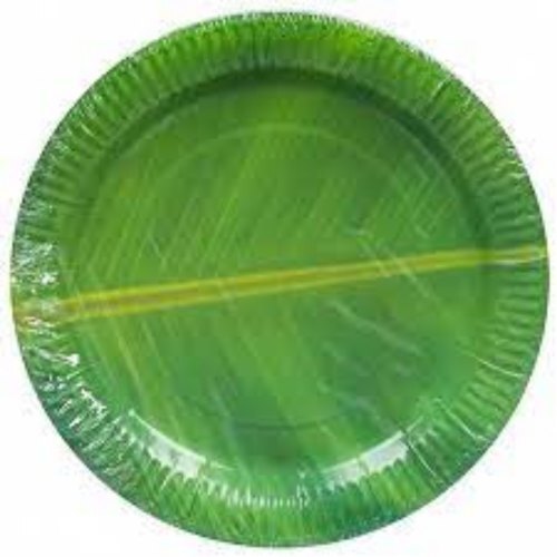 Recyclable Light Weight Leaf Printed And Round Disposable Paper Plate