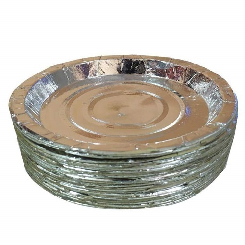 Round Shape Biodegradable Disposable Silver Paper Plates - New Premium Quality, Eco-Friendly Design, Polished Finish, Light Weight