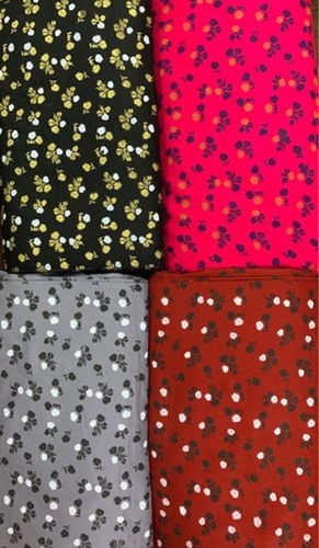 Skin Friendliness Elegant Look Floral Design Rayon Printed Fabrics For Clothing