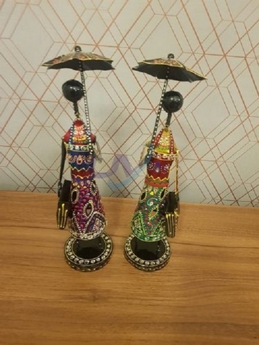 Automatic Tabletop Home Decorative Items Umbrella Lady Set Of 2, Size: Large