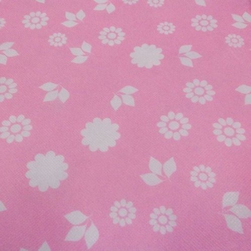 Pink And White Versatile Flame Resistance Durable Soft Printed Non Woven Fabric 