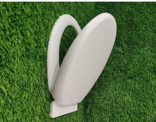 White Toilet Seat Cover For Home, Hotel And Office (Floor Mounted) - Plastic Material, Square Shape | Easy Installation, Closed Front Design