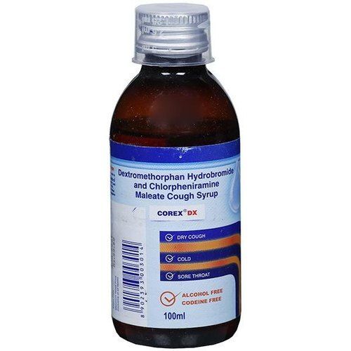 Dextromethorpan Hydrobromide Chlorphenamine Maleate Corexx Dx कफ सिरप, 100 Ml