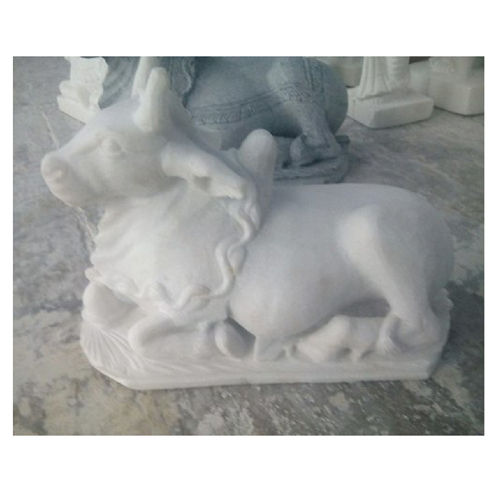 Indian Religious White Marble Nandi Statue