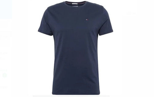 Blue Men Regulars Fit Casual Round Neck Short Sleeves Soft Cotton T-Shirt 