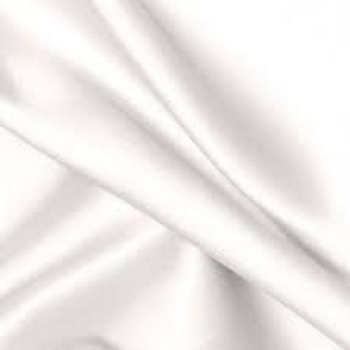 White Multi Color Plain Pattern Poly Silk Fabric With Smooth Texture