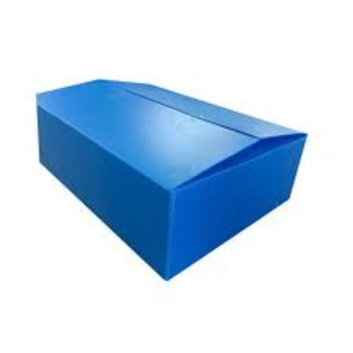 Blue Rectangular Shape Fold Able Plastic Corrugated Box