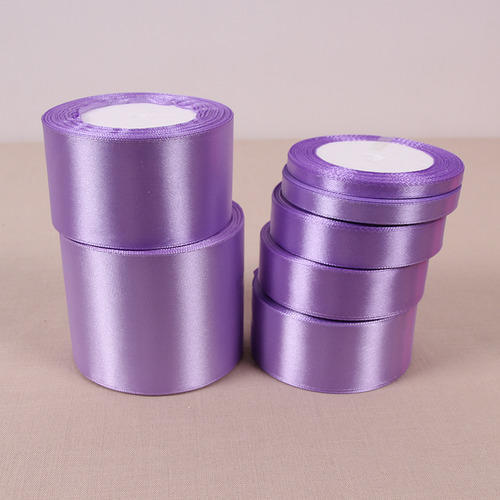 Soft Lightweight Round Plain Purple Nylon Satin Ribbon for Decoration