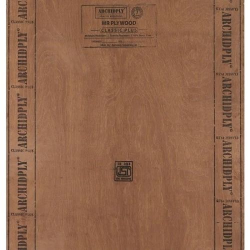 18 Mm Thickness Eco Friendly Rectangle Hardwood MR Grade Plywood For Furniture