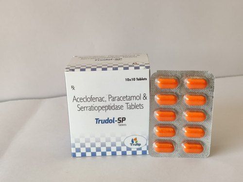 Aceclofenac, Paracetamol & Serratiopeptidase Tablets, 10x10 Tablets