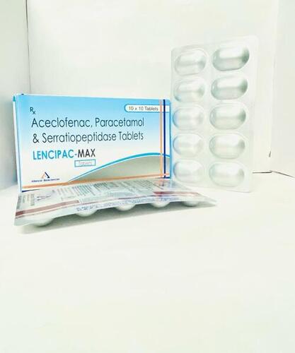 LENCIPAC-MAX Aceclofenac, Paracetamol And Serratiopeptidase Painkiller Tablets