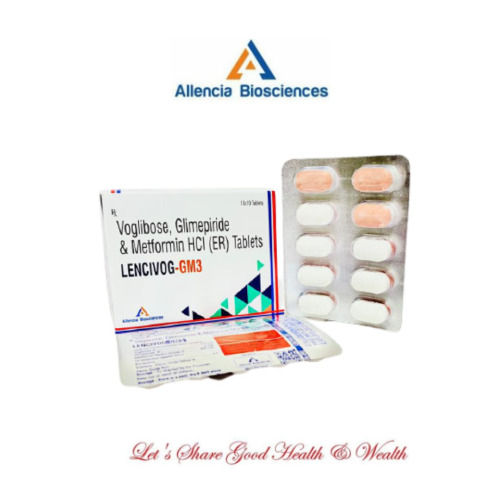 Lencivog-GM3 Voglibose, Glimepiride And Metformin Hydrochloride Antidiabetic Tablets