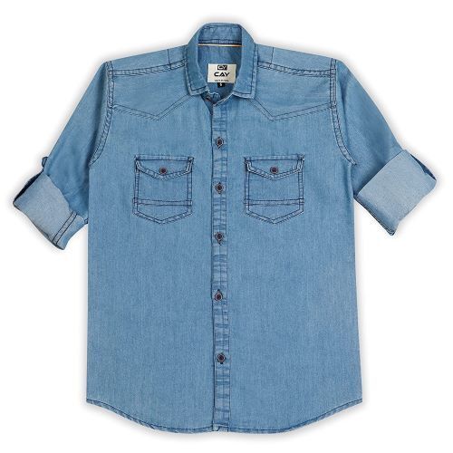 Full Sleeve Denim Solid Regular Fit Shirts 