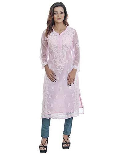 Ladies Anti Shrink 3/4 Sleeves Chiffon Kurti