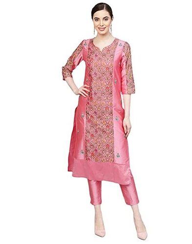 Ladies 3/4 Sleeves Silk Fancy Kurtis