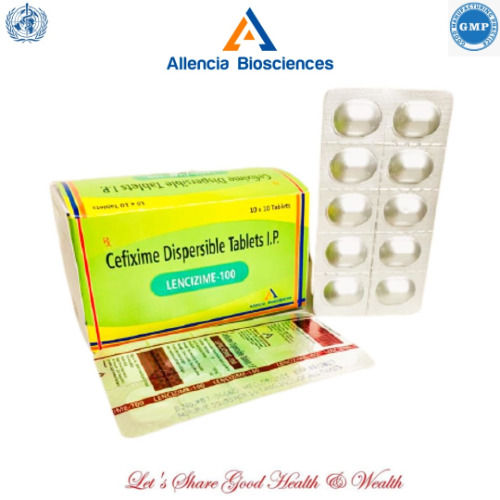 LENCIZIME-100 Cefixime 100 MG Dispersible Antibiotic Tablets, 10x10 Alu Alu Pack