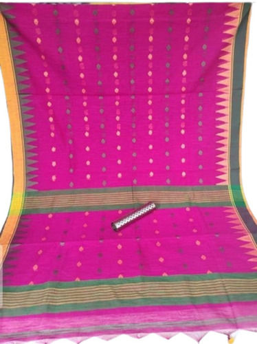 New Arrival Festive Ware Pink Fully Weaving Work Handloom Cotton Silk Saree