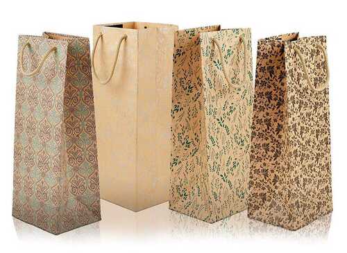 Plain Kraft Paper Bags For Gift Packaging And Shopping, 1-5 Kg Capacity