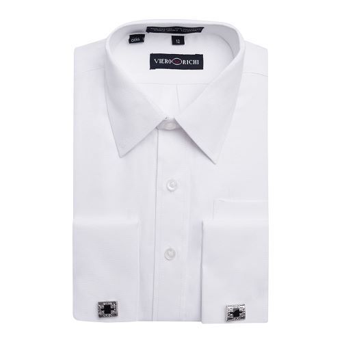 Stylish Classic Collor 100% Pure Cotton White Viero Richi Boys French Cuff Shirt  Age Group: Audlte