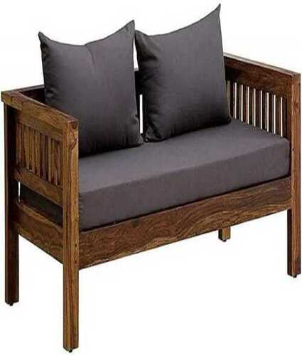 Two Seater Wooden Sofa With Armrest And Teak Wood Material, Rectangular Shape Expiration Date: 3 Years