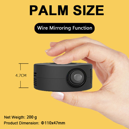 2022 Factory Wholesale Palm Size Mini Lcd Led Portable Pico Projector (T200) With Wire Mirroring