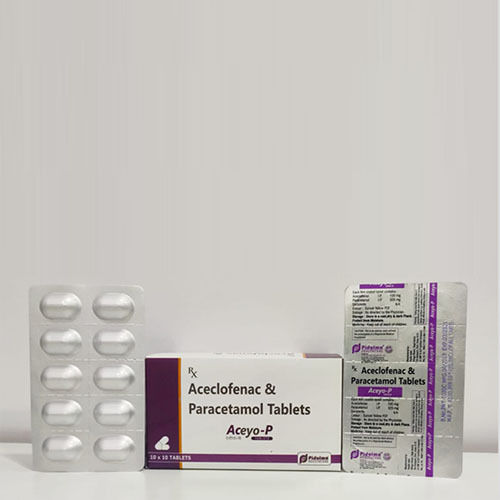 ACEYO-P Aceclofenac And Paracetamol NSAID Pain Reliever Tablets, 10x10 Alu Alu Pack