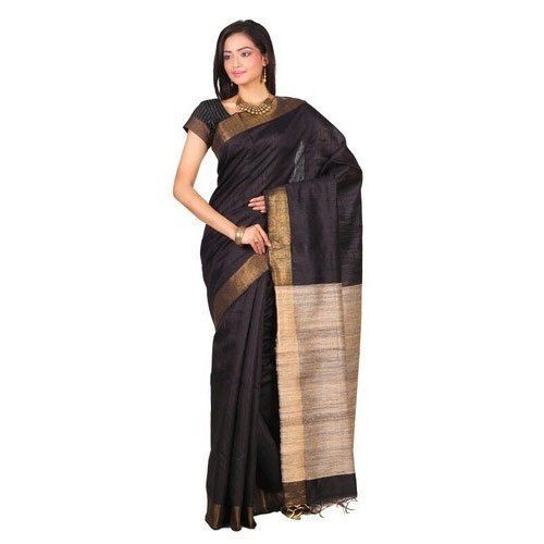 High Quality Black Tussar Silk Saree