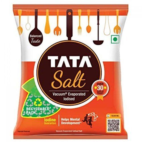 White 99.9% Pure Tata Food Salt 0.06 Gram Calcium 1 Kg Pack For Use In Cooking