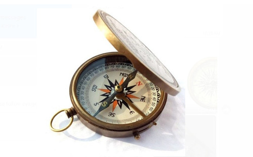 2.5 इंच गोल ब्रास और ग्लास बॉडी मटेरियल पोलिश फ़िनिश एंटीक कंपास