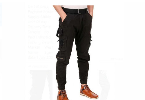 Steel Mens Breathable And Washable Designer Cotton Trousers With Six Pockets