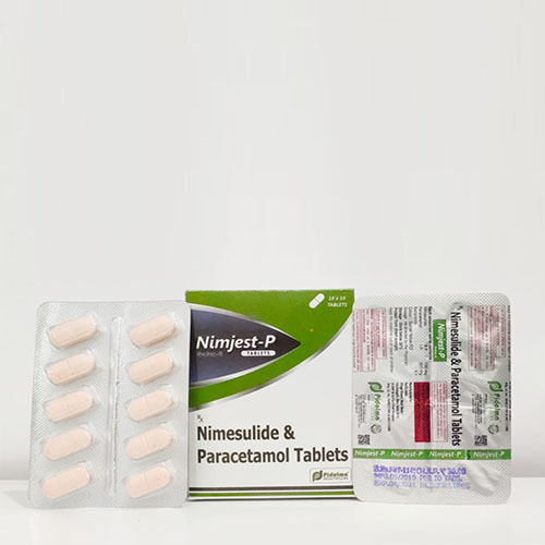 Indian Nimjest-P Nimesulide And Paracetamol Painkiller Tablet, 10X10 Blister Pack