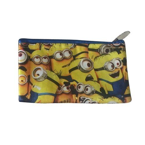 Yellow Zipper Rexine Minions Kids Pencil Pouch Bag, For Stationery Uses