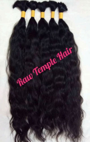 Blue 100% Natural And Unprocessed Black Bulk Raw Temple Human Hair