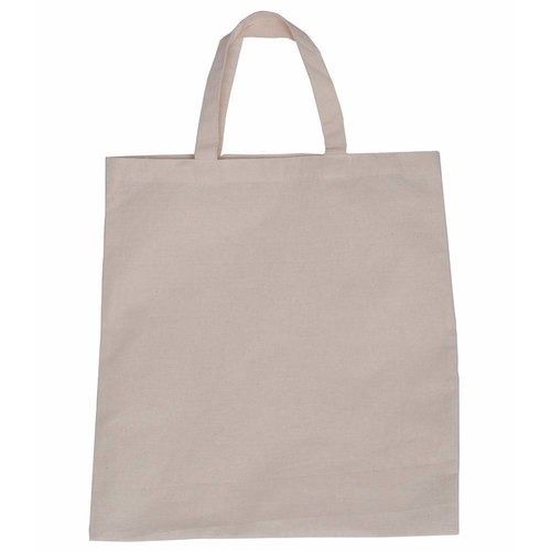 White Eco Friendly And Reusable Plain Cotton Bags With Flexiloop Handles