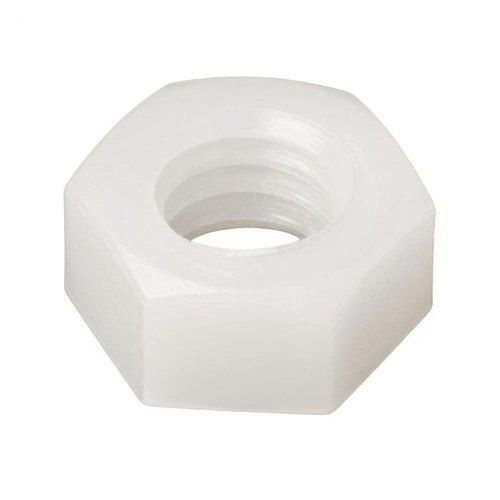 White Highly Durable And Tensile Strength Smooth Surface Plastic Hexagon Nut