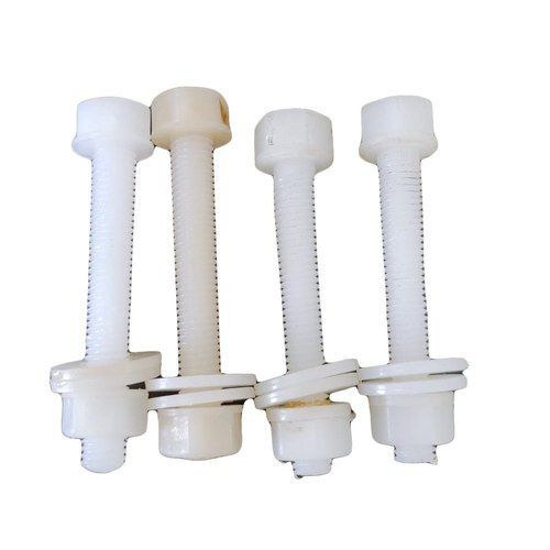 White Highly Durable Half And Full Threaded Tensile Strength Plastic Nut Bolt