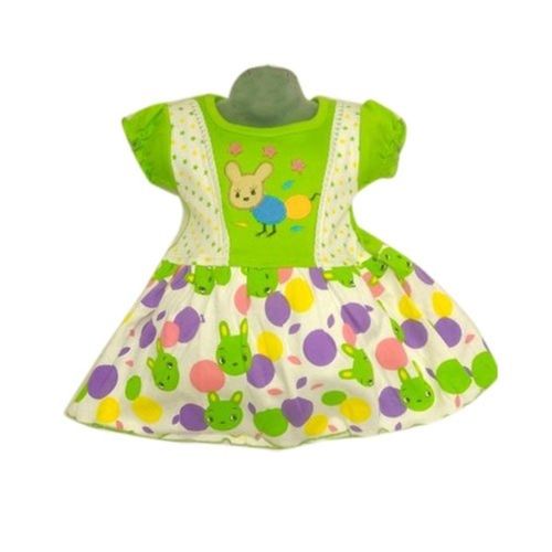 Cotton Multi Color Kids Hosiery Printed Frock