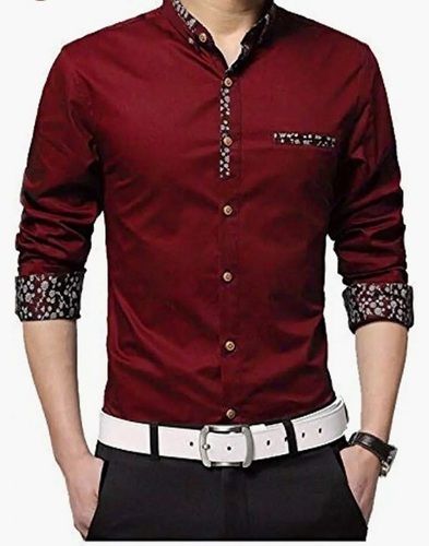 Regular Fit Full Sleeves Party Wear Printed Cotton Silk Fancy Shirt