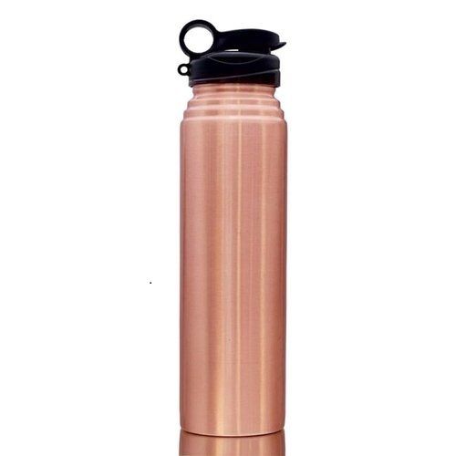 Screw Cap Round Polished Copper Sipper Water Bottle