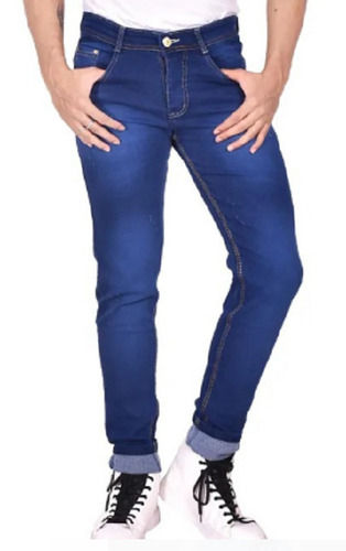 Washable And Fade Resistance 36 Inches Long Plain Denim Mens Jeans