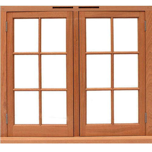 Wood Color Rectangular Wooden Window
