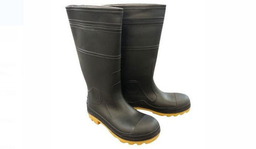 20 Inches Long Unisex Black Pvc Sole Industrial Purpose Super Safety Gumboots