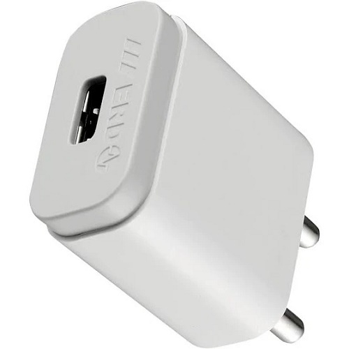1.2 Ampere 5 Voltage Rectangular Fast Charging USB Ports Mobile Adaptor - ABS Plastic, White | Qualcomm Quick Charge 3.0, Dual Device Charging