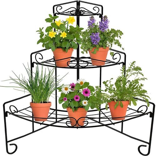 Corrosion And Rust Resistant Powder Coated Metal Planter Stand
